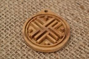 Good luck talisman made of wood and jute